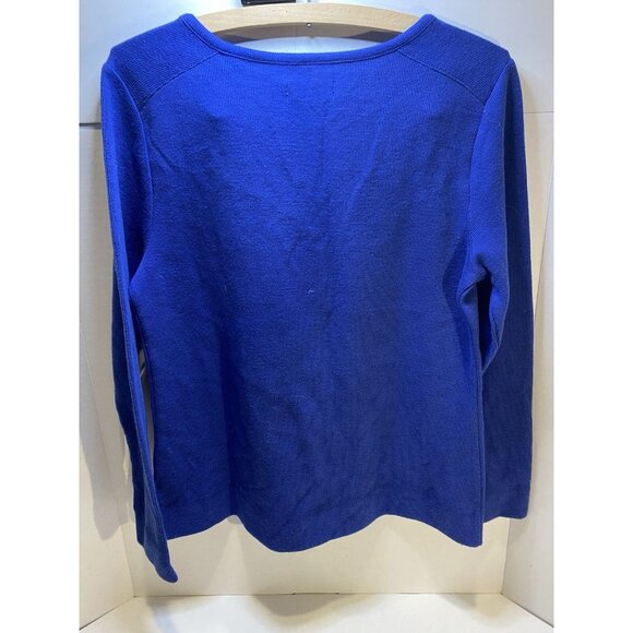 Studio Works women's top sweater collared size PM Blue Long Sleeves ~ New ￼ - Picture 3 of 6